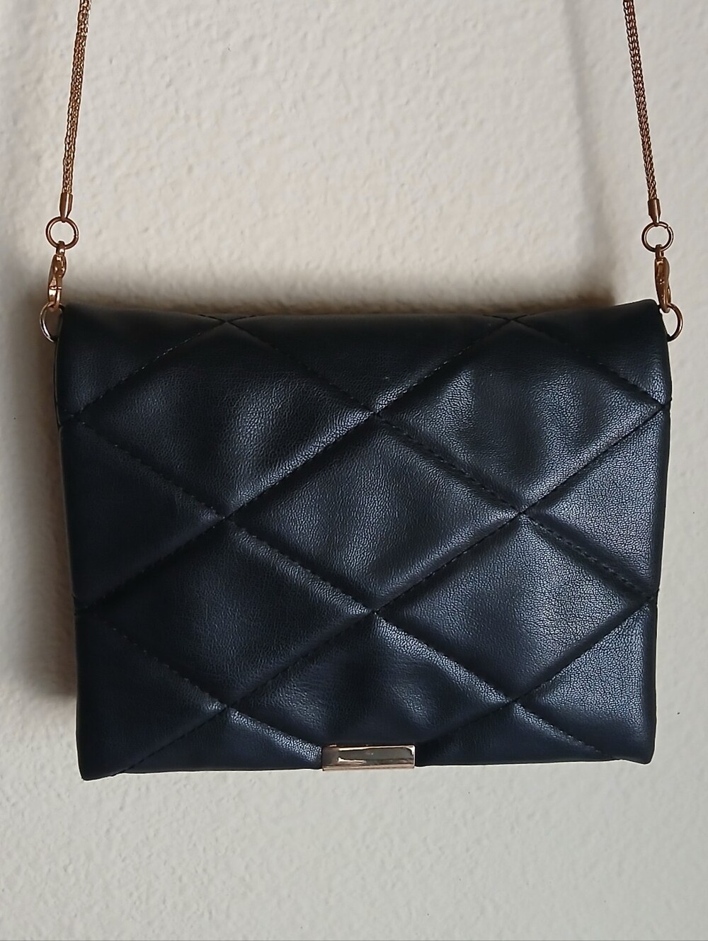 Classic Quilted Black Crossbody Bag with Gold Chain
